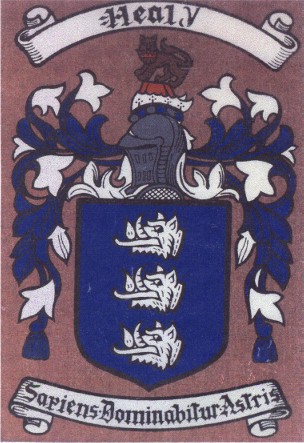 Healy arms and 
crest