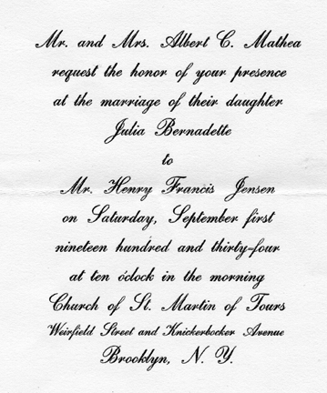 Julia's Wedding Invitation